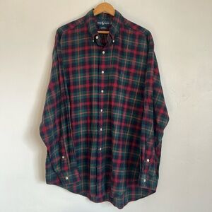 NWOT - Ralph Lauren Men's Plaid Shirt in Green and Red